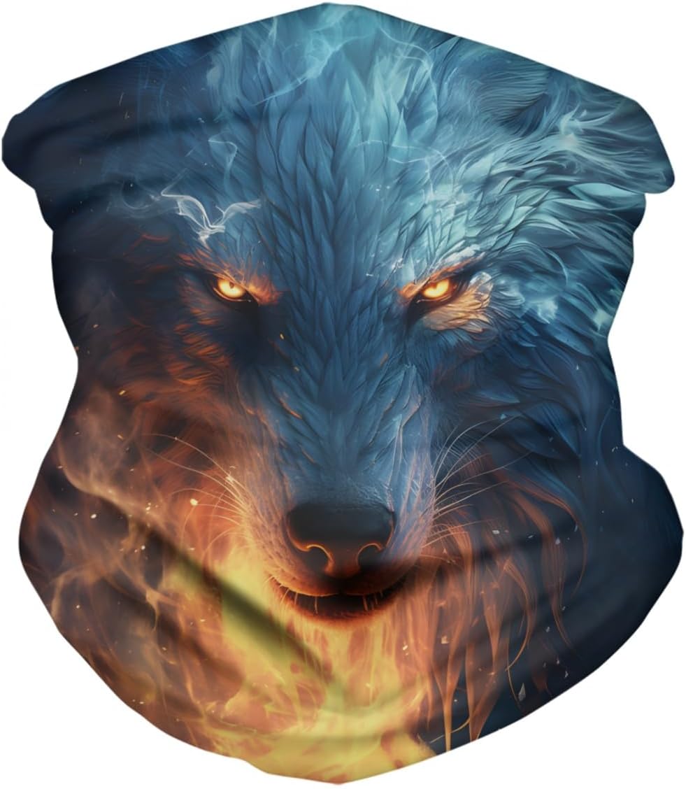 GLUDEAR Wolf 3D Print Balaclava Face Scarf for Men Women