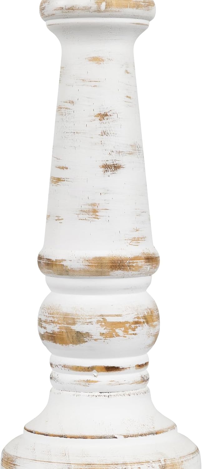 Northlight Wooden Spindle Candle Holder - 12 Antique White 1