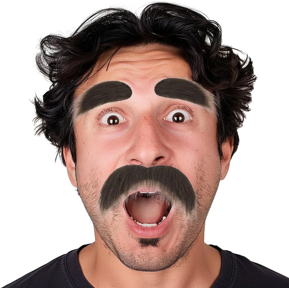 TWAYFEL Self-Adhesive Fake Mustache for Halloween Party