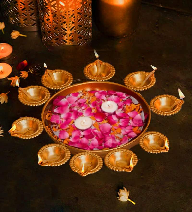 CraftVatika Diya Urli Bowl for Home Decor Diwali Gifts