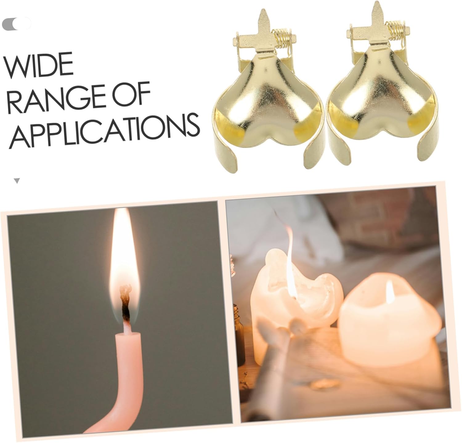 Holibanna 2Pcs Heart Shaped Metal Candle Snuffer