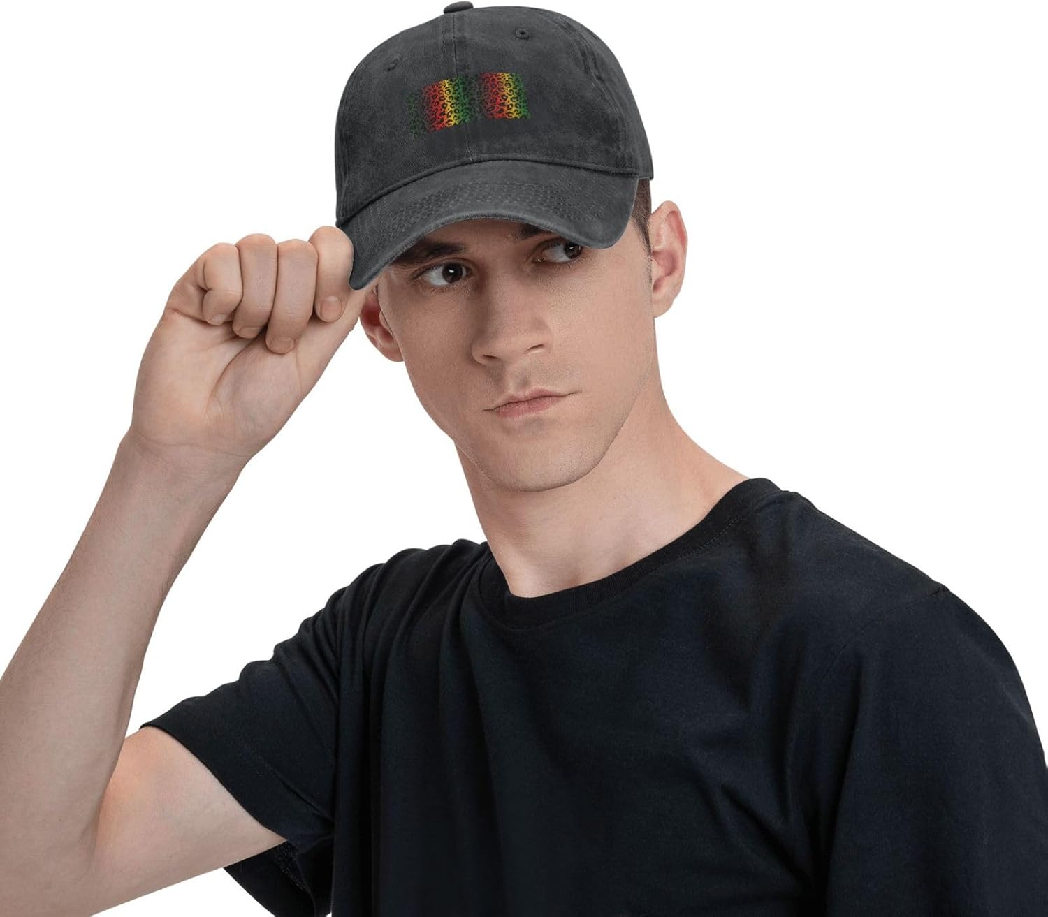 Leopard Print Baseball Cap - Washed Denim Lightweight Breathable