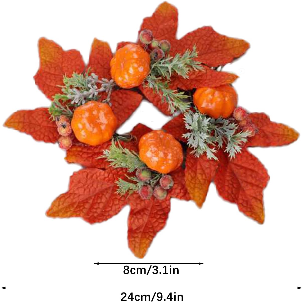 KEFSR Fall Color Candle Rings 6 Pcs Red