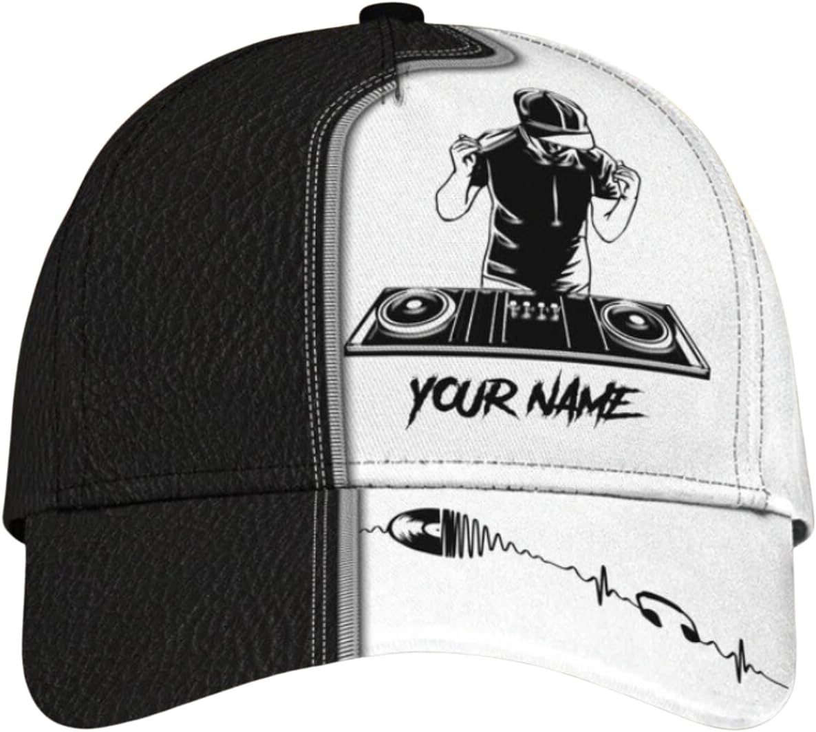 Personalized DJ Hat with Flashing LED Custom Name Baseball Cap