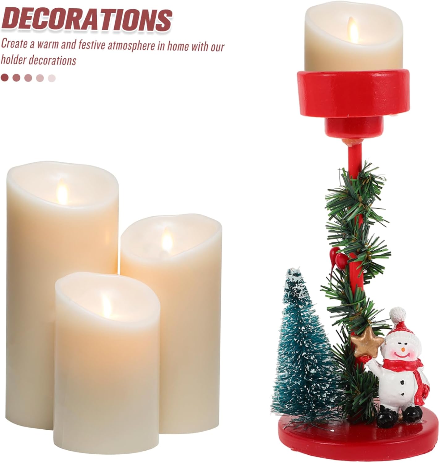 Gatuida Christmas Snowman Candle Holder Resin Statue 1