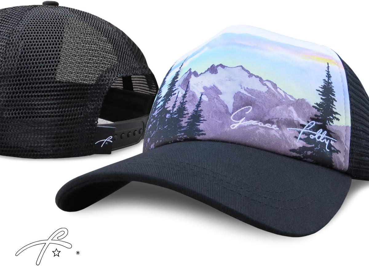 Grace Folly Mountain Trucker Hat for Men or Women