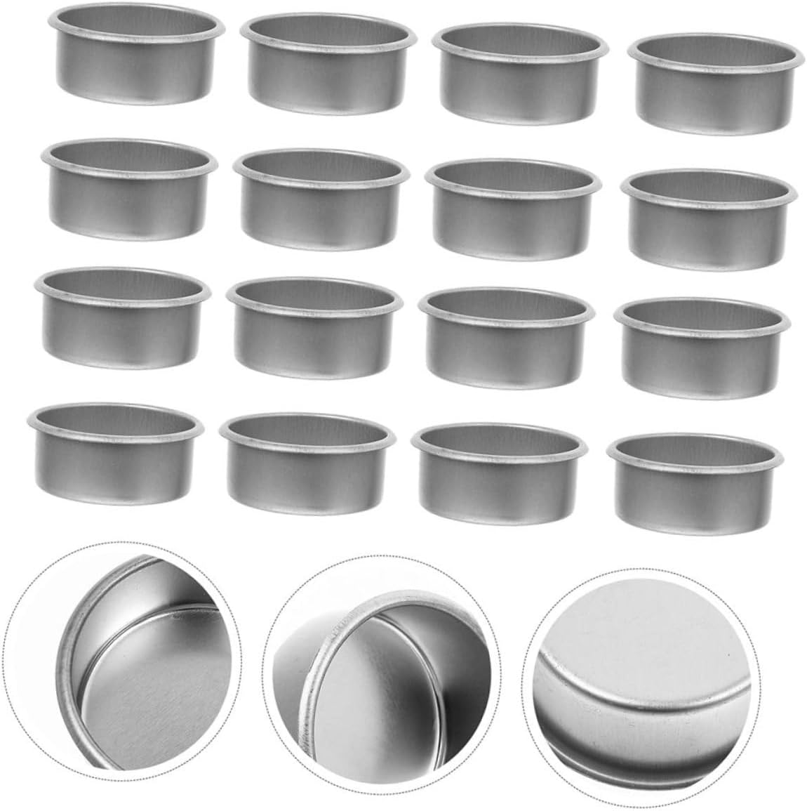 HOOTNEE 24pcs Silver Rimmed Iron Candle Holders