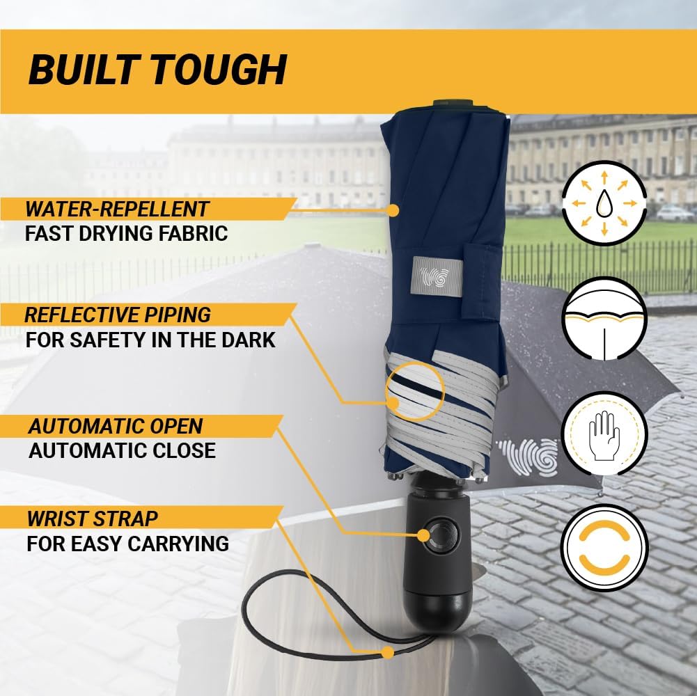 Weatherman Compact Mini Umbrella - Windproof for 45 MPH