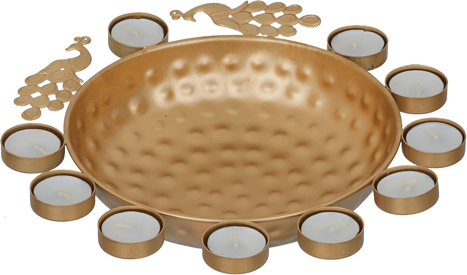 Webelkart Decorative Round Peacock Urli Bowl 12 Inches