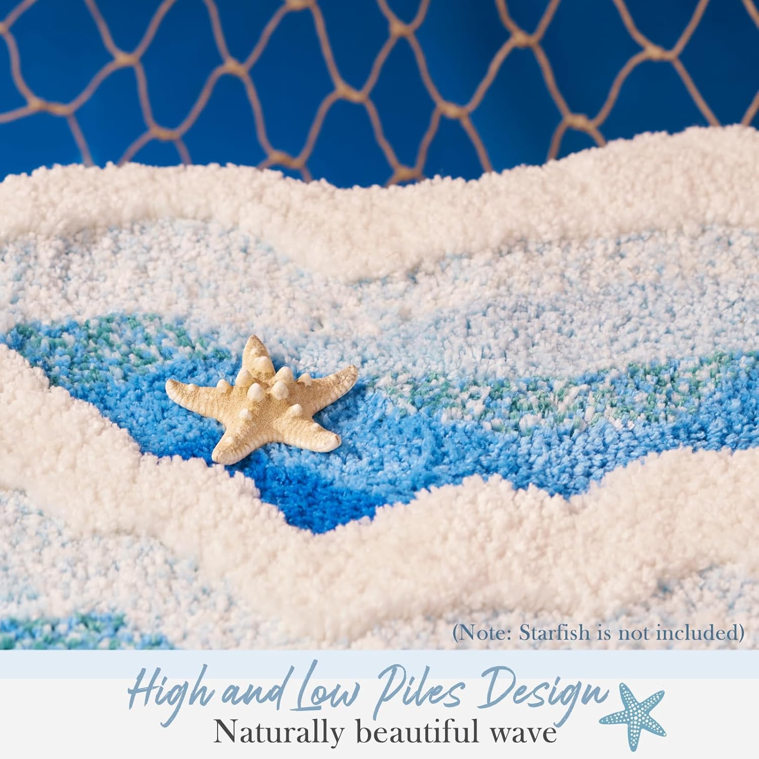 DyeFury Blue Ocean Wave Bath Mat 31x21
