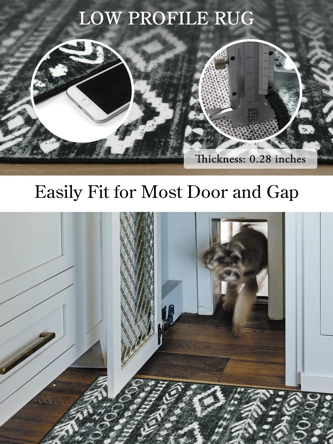 Lahome Boho Entryway Rug Non Slip Washable