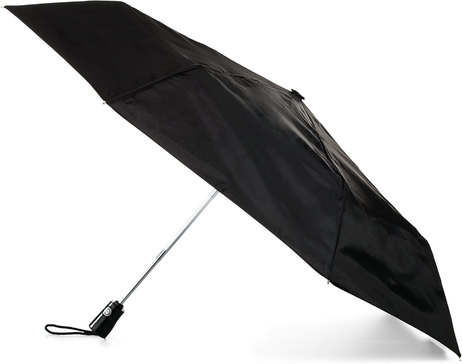 Totes Automatic Open Close Water-Resistant Folding Umbrella Black
