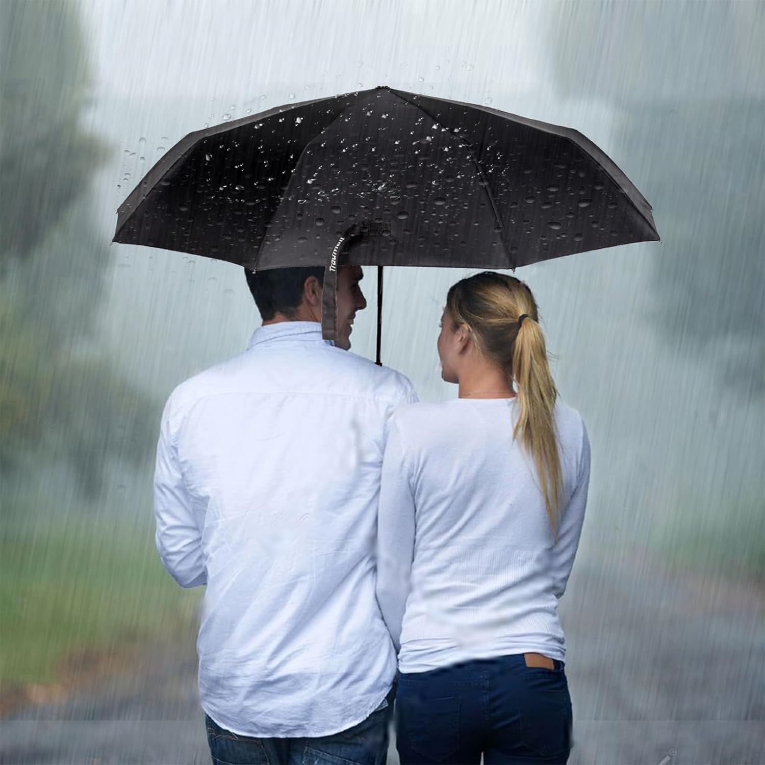 TradMall Windproof Travel Umbrella with 46 Inches Canopy