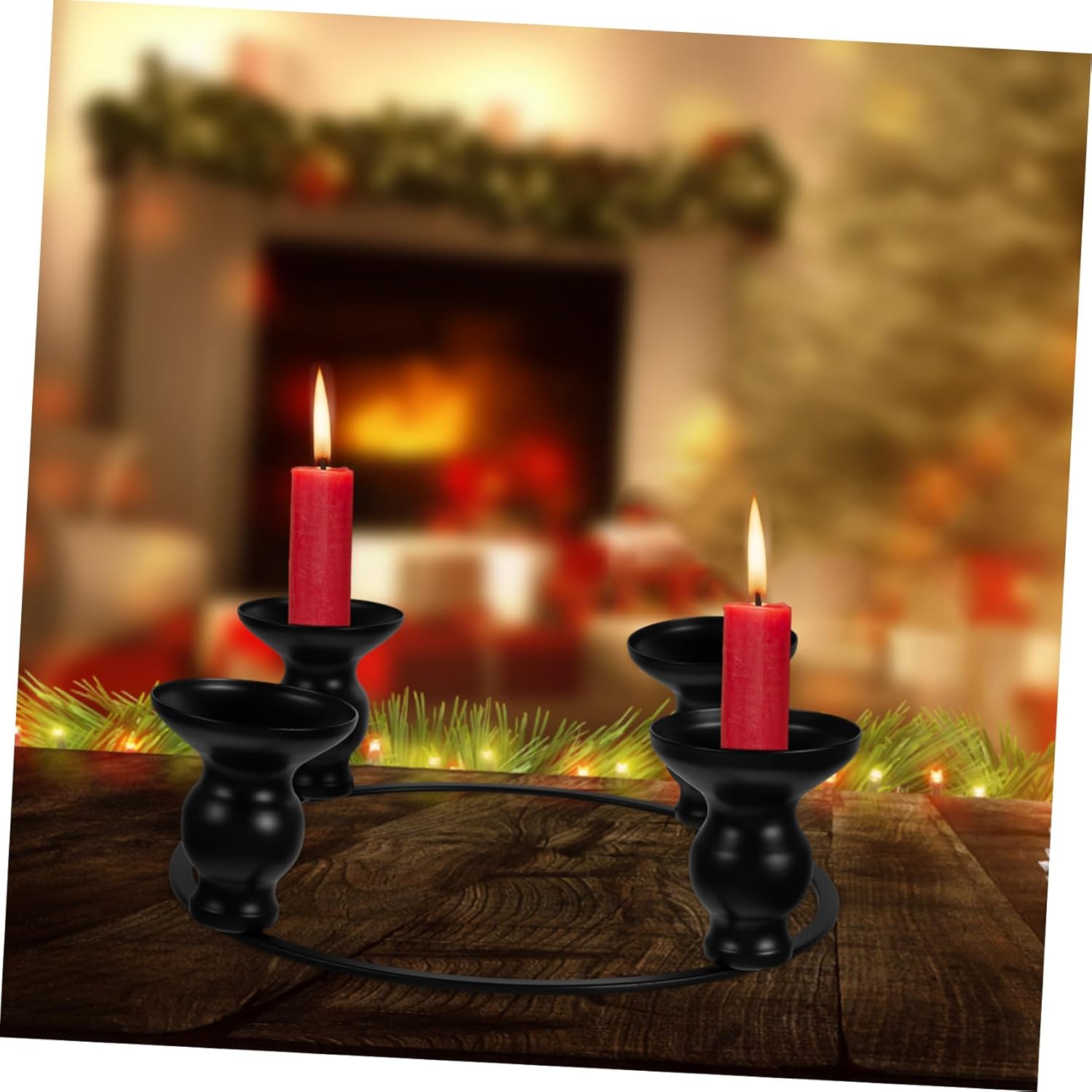PRETYZOOM Wrought Iron Candle Holder Ring