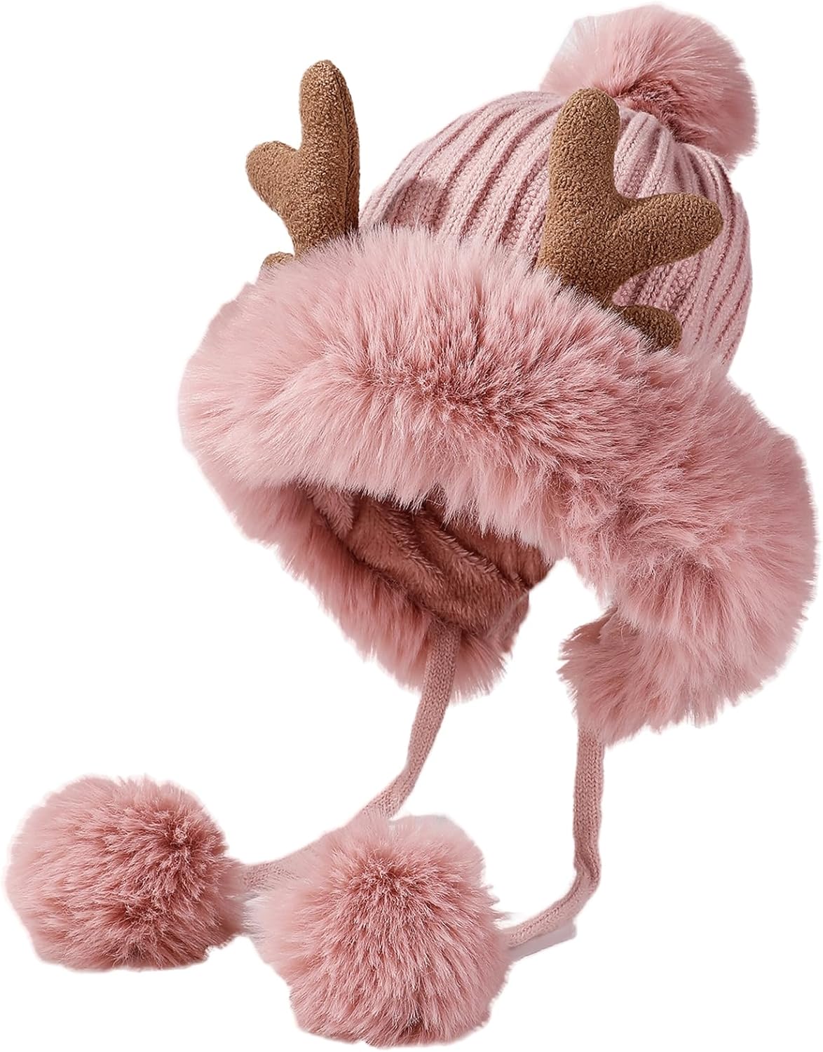 FCLEIH Plush Knit Hat for Winter Men Women Kids