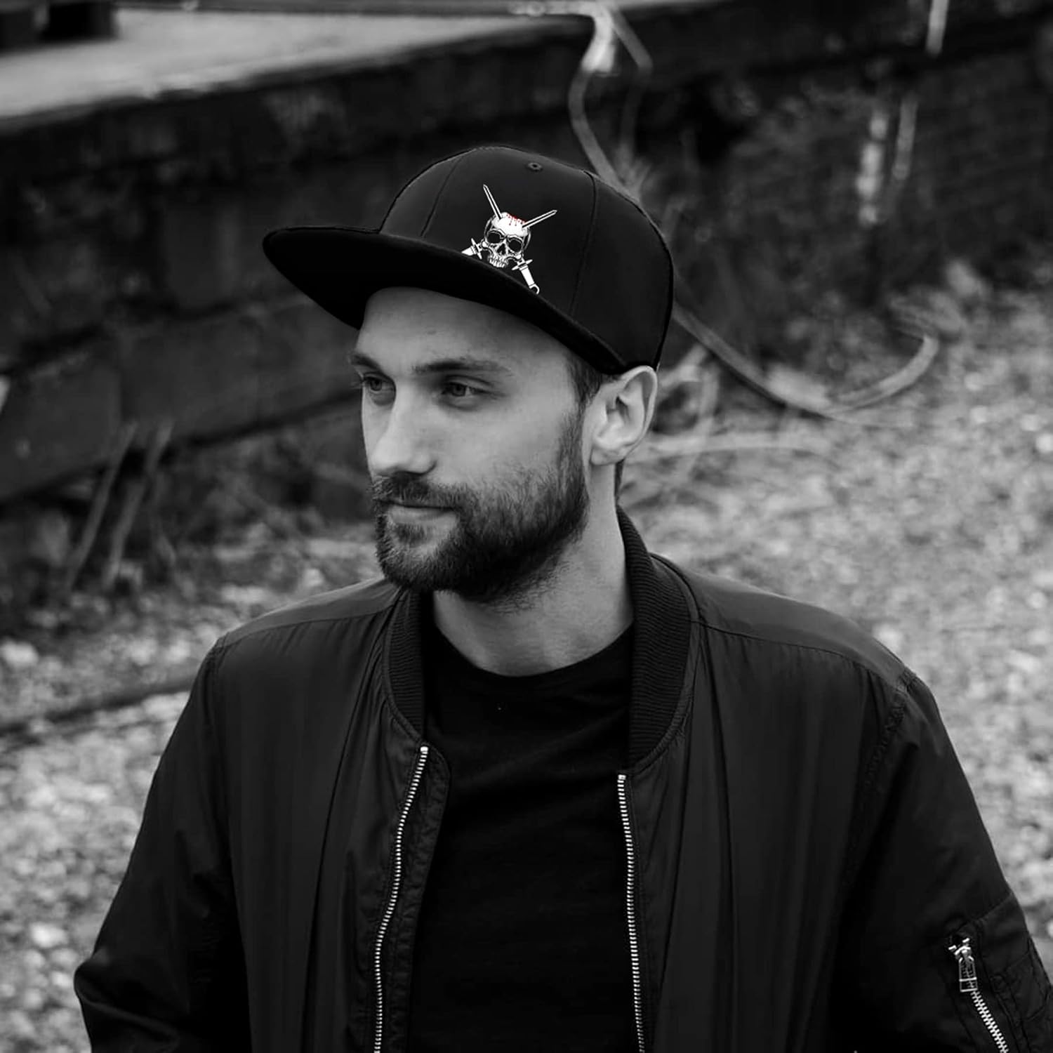 Adjustable Black Snapback Hat for Men and Women