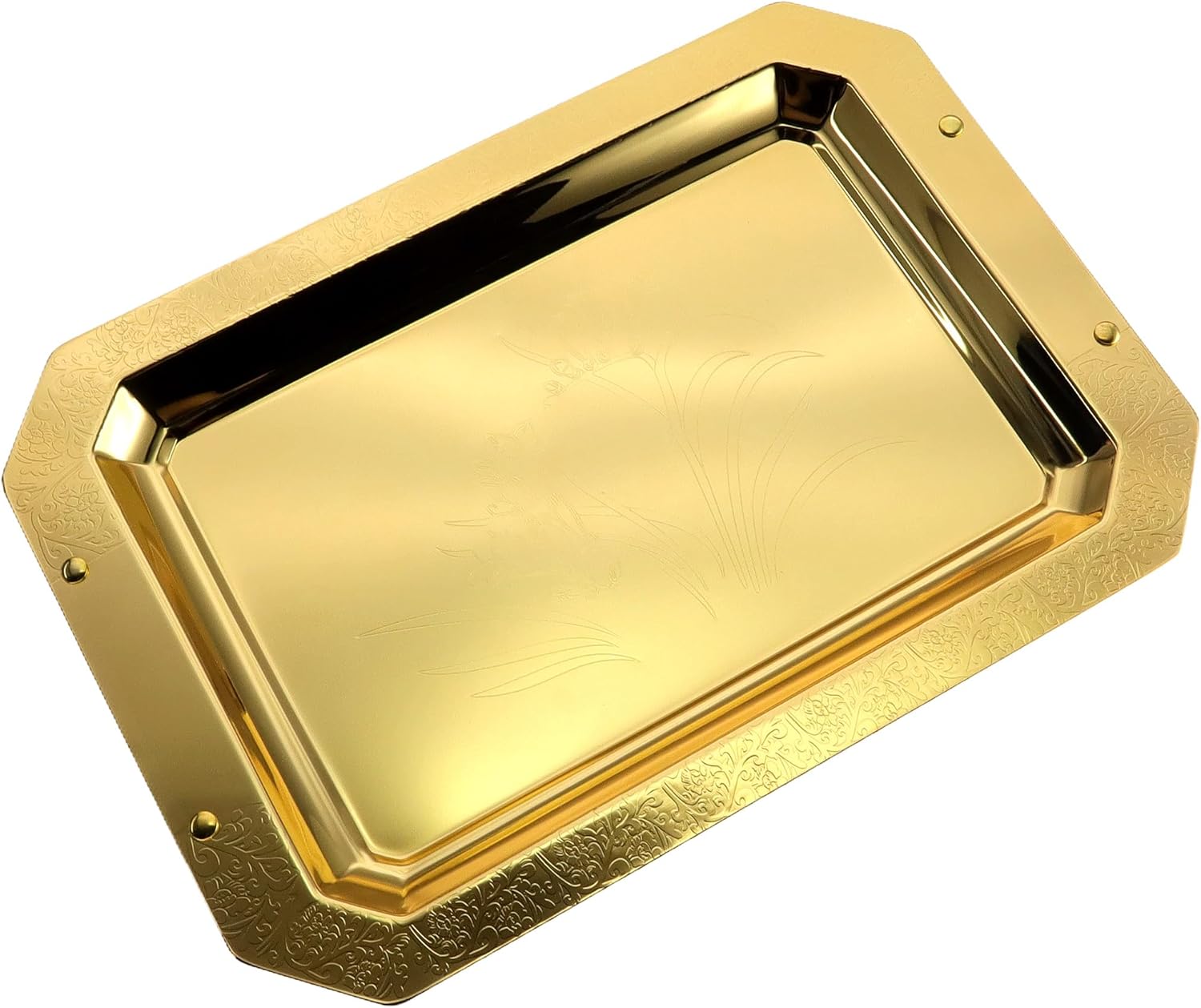 Pack of 3 14x98 Inch Iron Gold Serving Trays