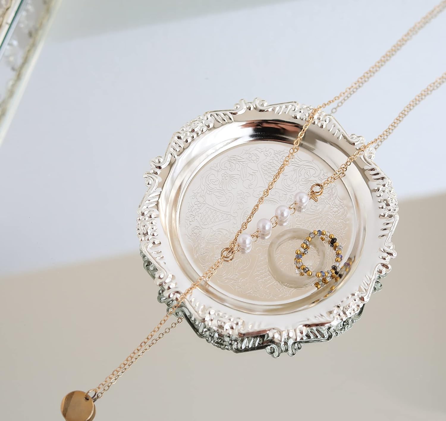 Leewe Round Storage Tray Jewelry Holder Organizer 1
