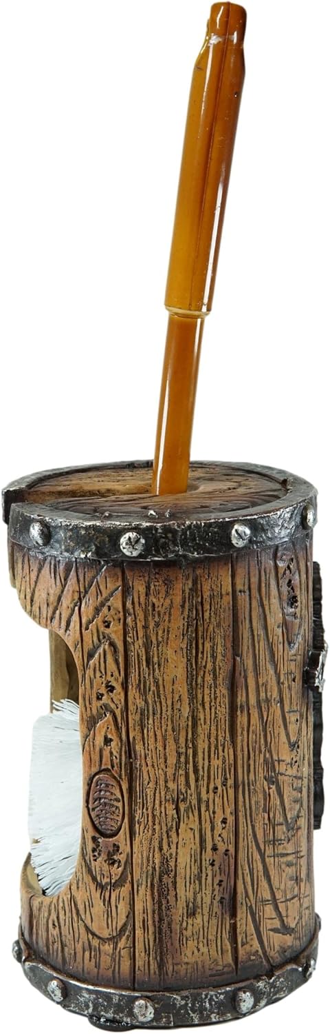 Ebros Gift Rustic Western Scroll Art Toilet Brush Set