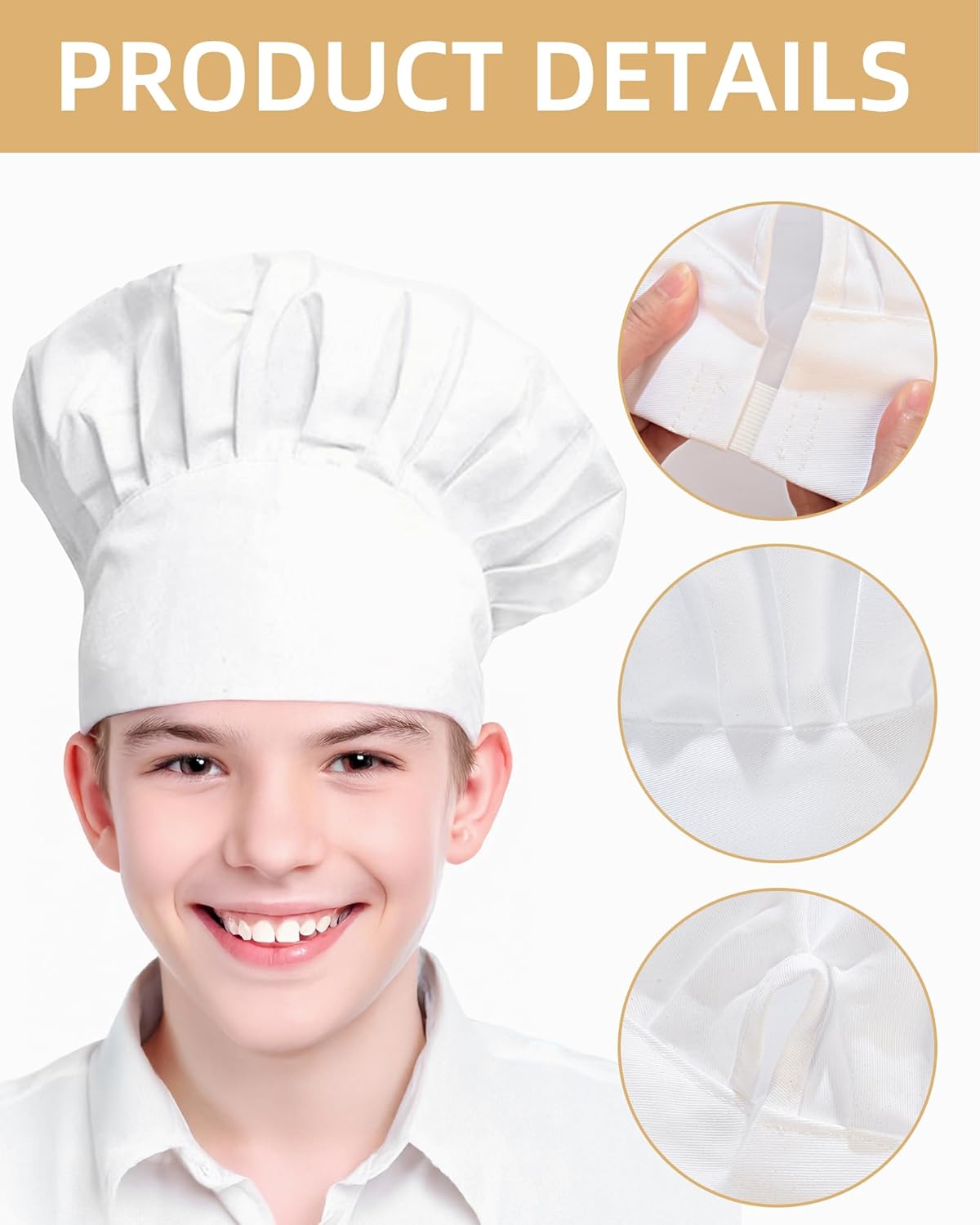 Xeoxarel Kids Chef Hat Adjustable Elastic 1