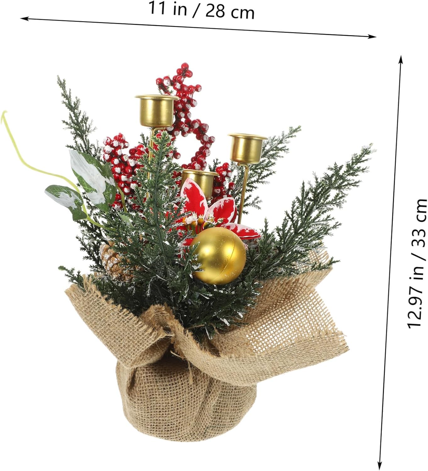 Cabilock Christmas Garland with Candle Holders and Lights