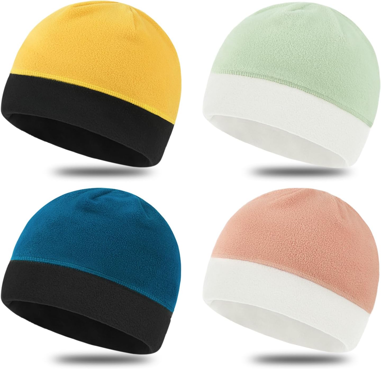 LILLBJORNEN 4-Piece Fleece Watch Cap Winter Warm Skull Beanie
