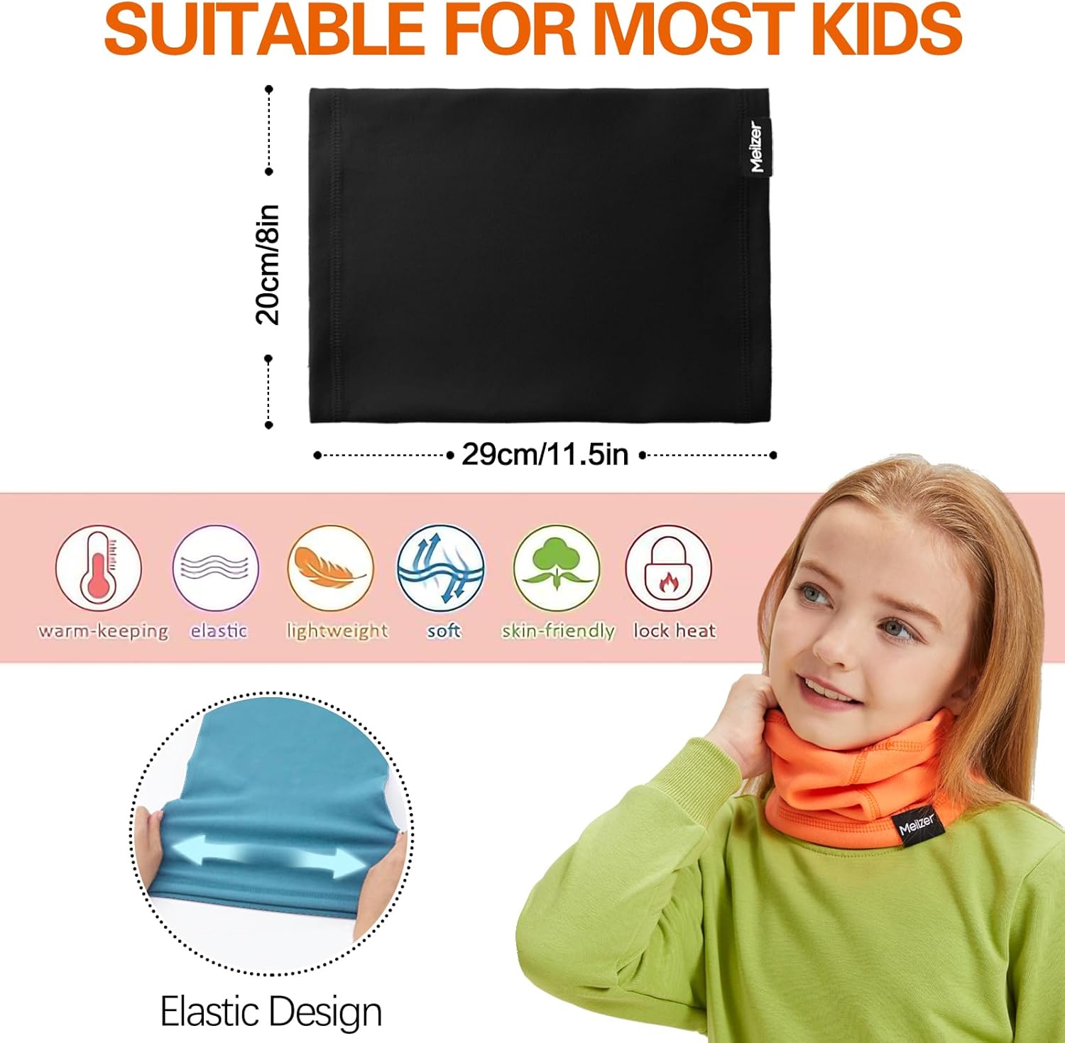 Kids Neck Gaiter - Thick Fleece Warm Winter Scarf for Boys Girls