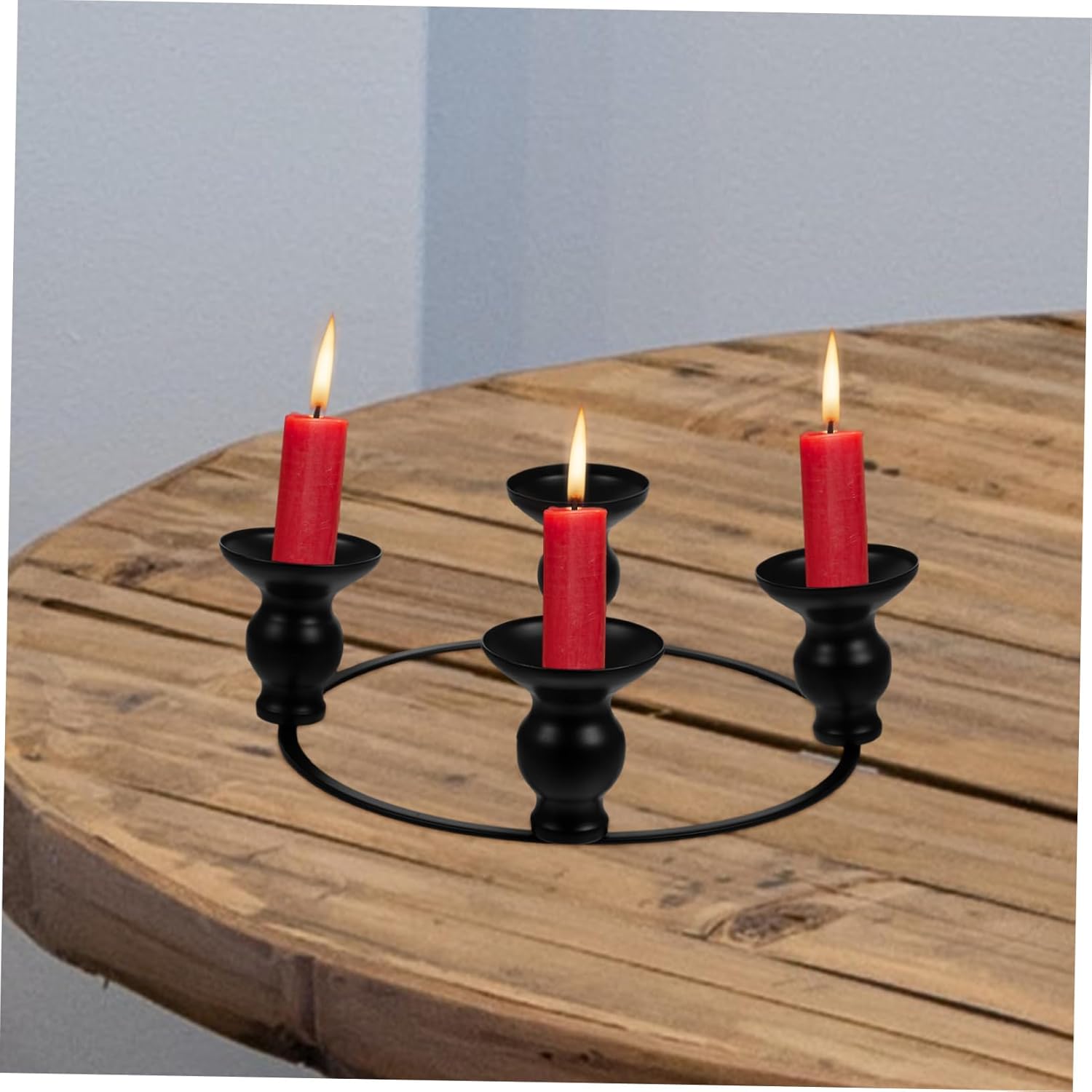 Iron Black Christmas Candle Holder Ring 1