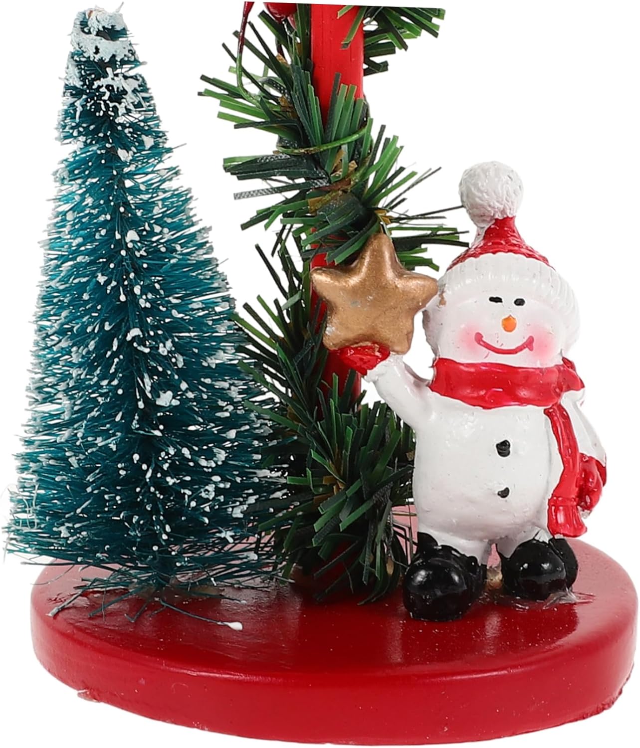 Gatuida Christmas Snowman Candle Holder Resin Statue 1
