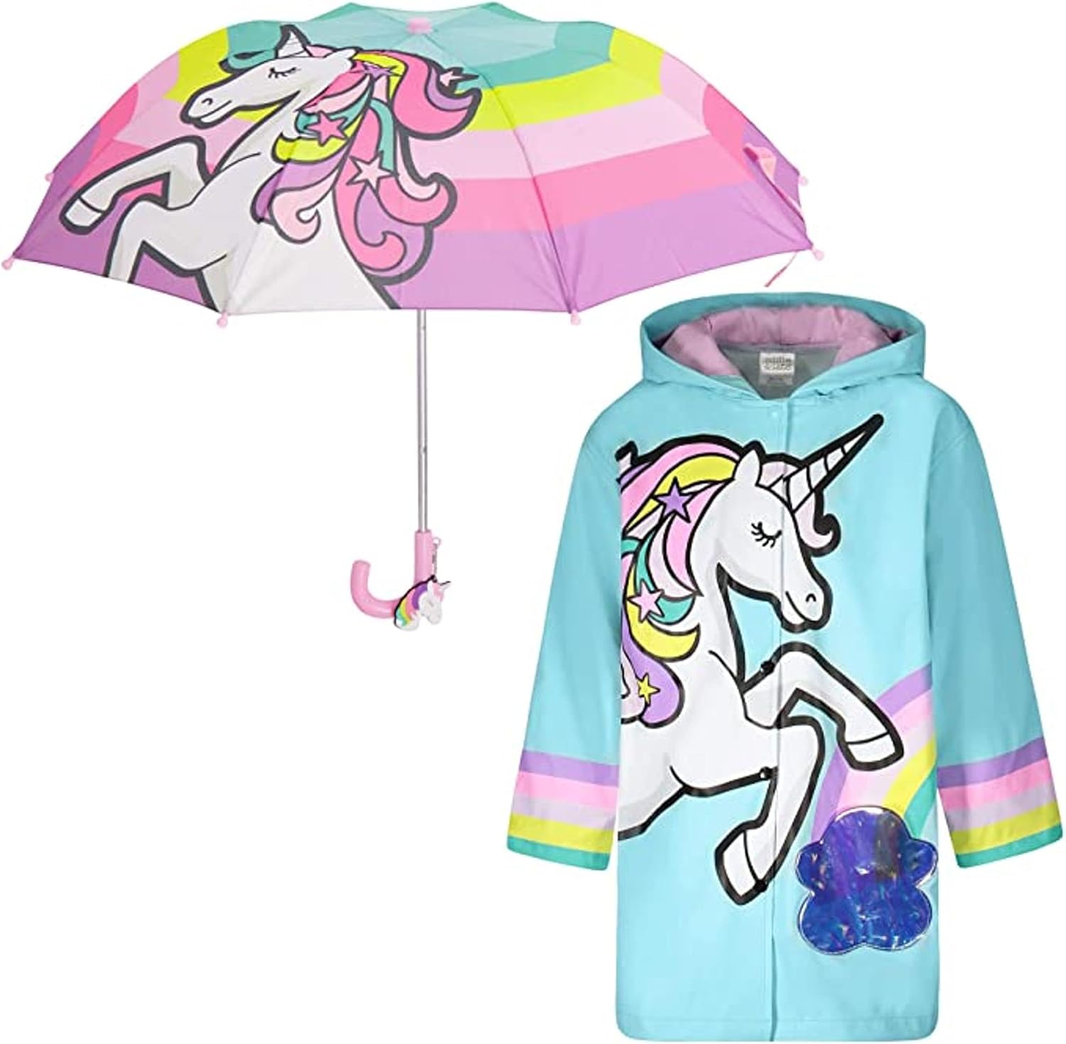 Addie Tate Kids Umbrella and Raincoat Set for Boys Girls