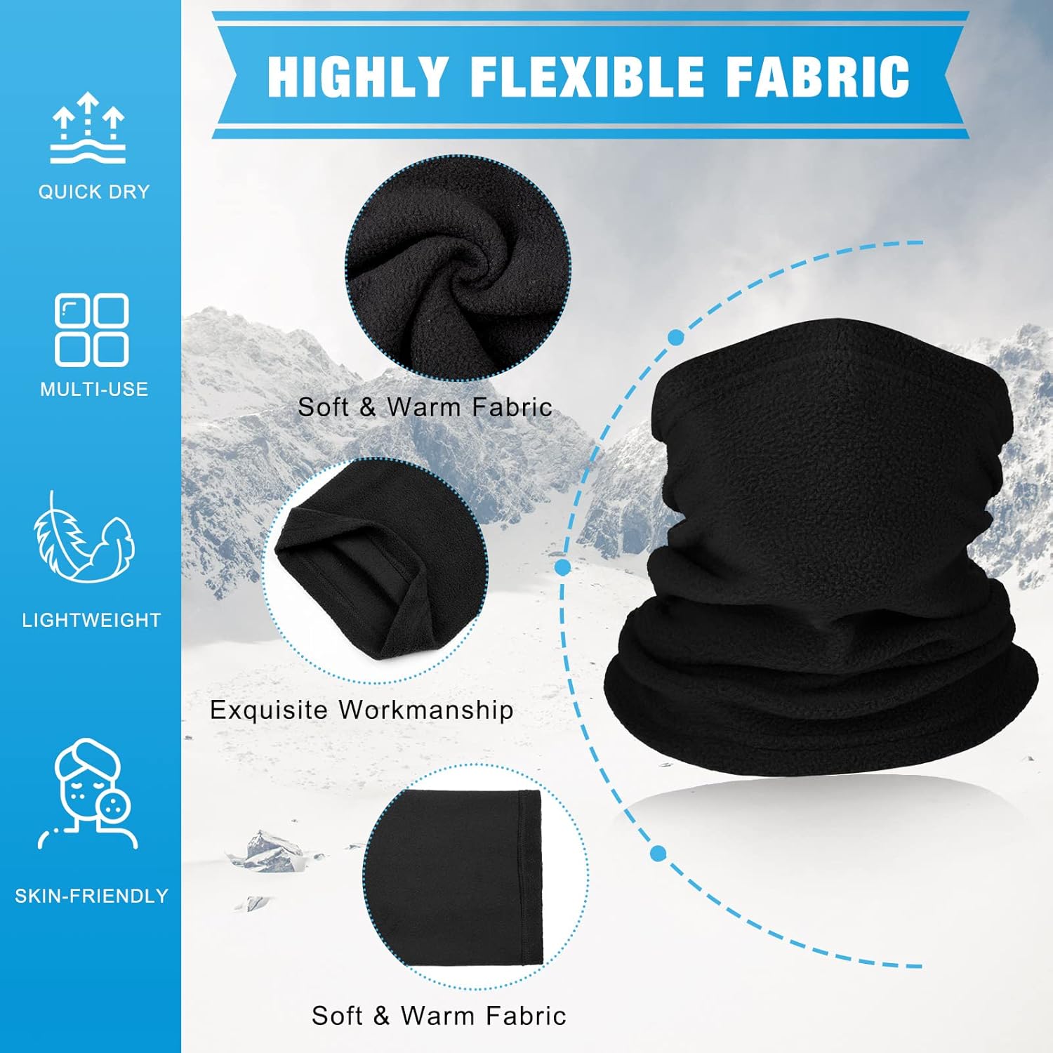 JenPen 4-Piece Kids Winter Fleece Neck Gaiters
