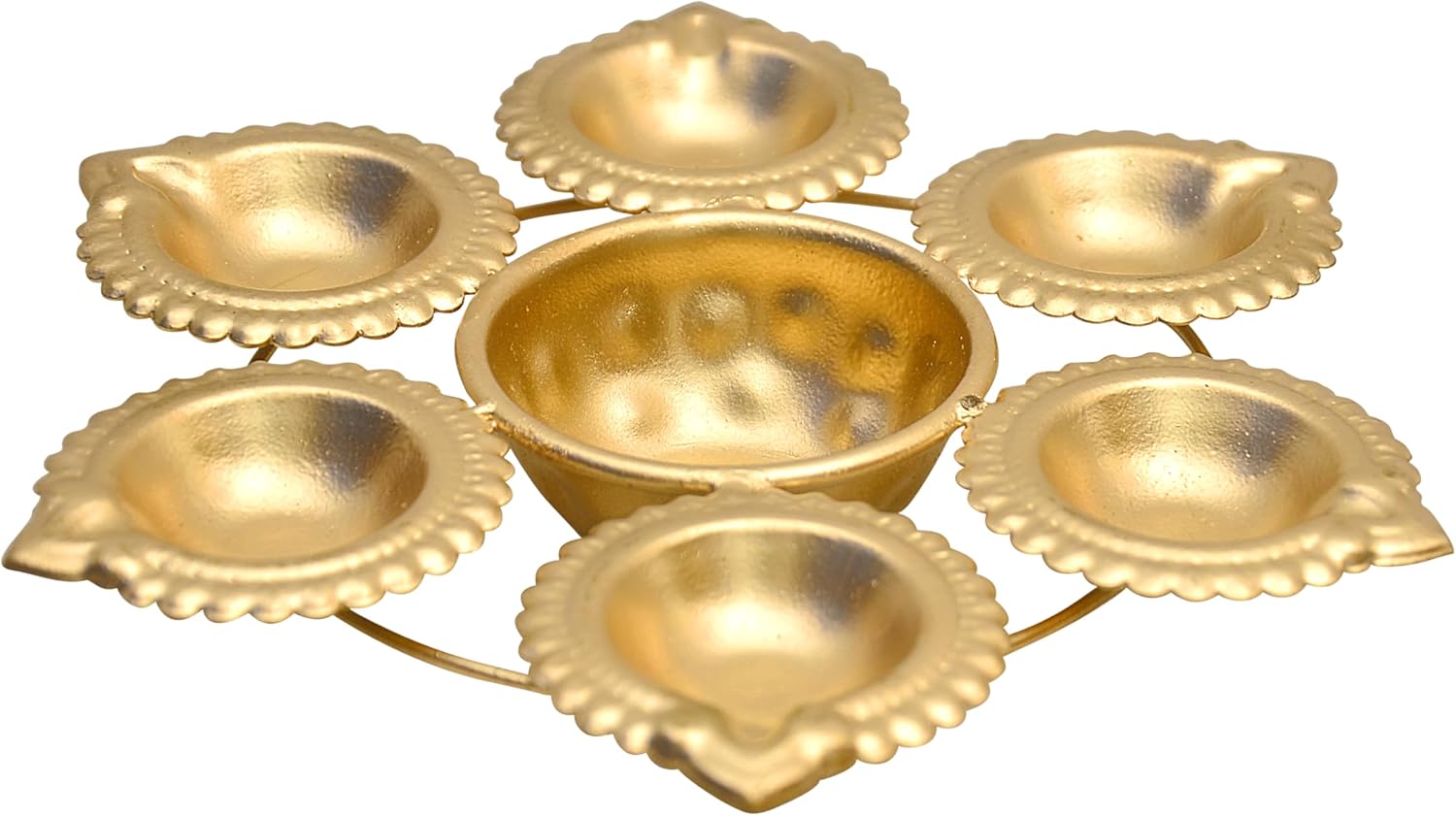 DIGGY ARTS Gold Diya Shape Urli Bowl 7 Inches