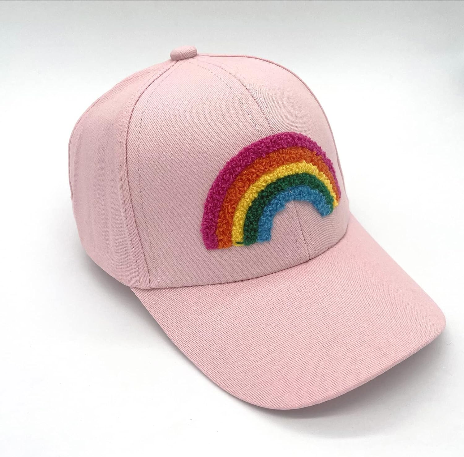Julerwoo Kids Girls Pink Baseball Cap with Unicorn Rainbow Embroidery
