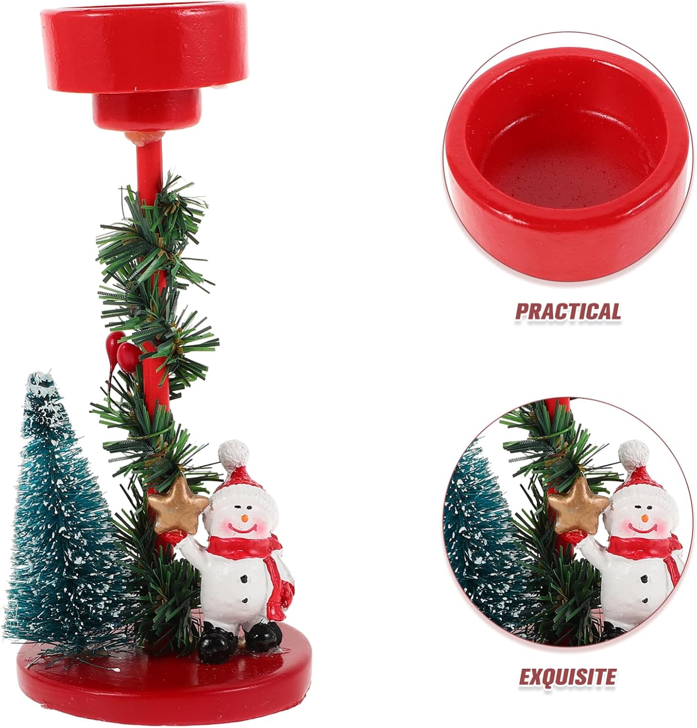 Exquisite Resin Snowman Candle Holder Winter Wedding Decor 1