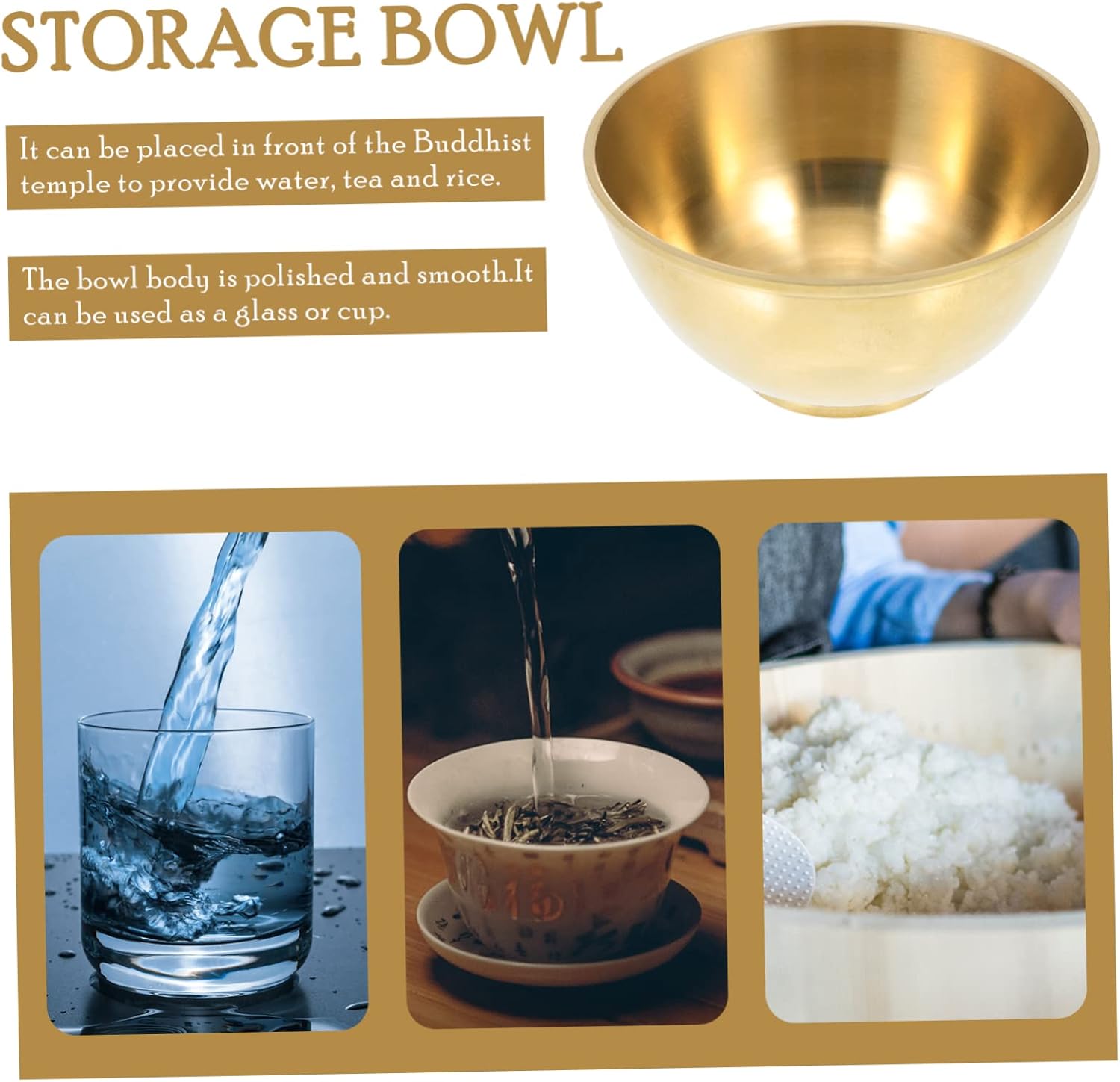 PRETYZOOM Gold Trim Decorative Serving Bowl