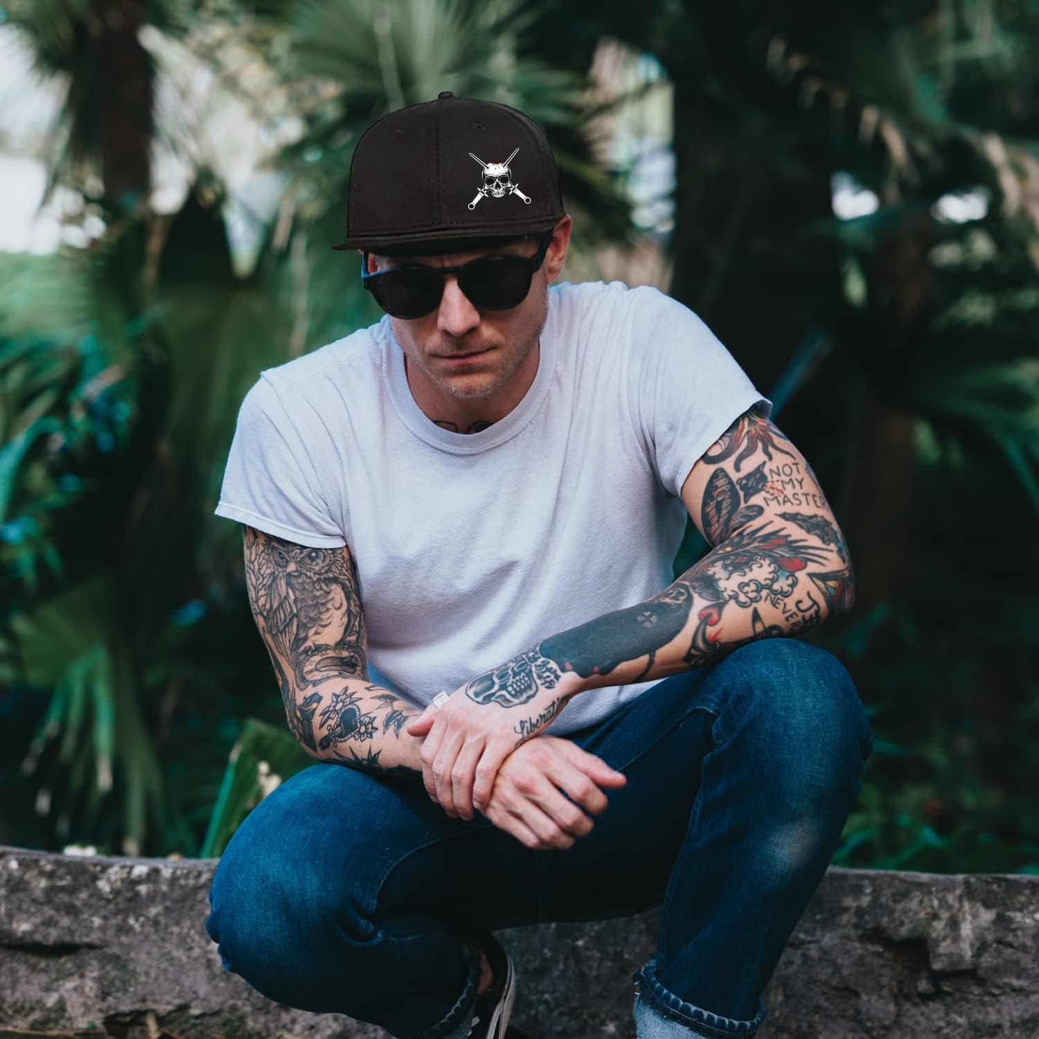Adjustable Black Snapback Hat for Men and Women