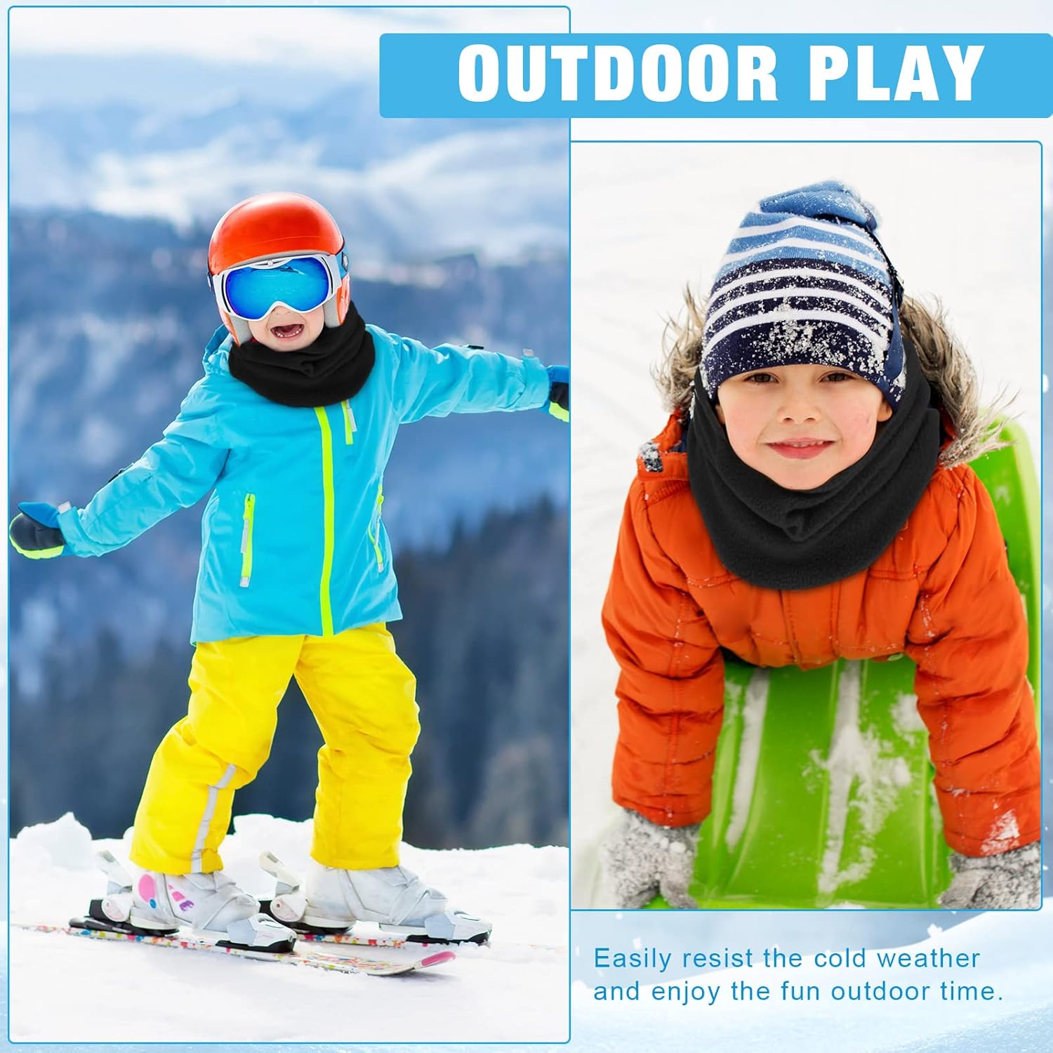 JenPen 4-Piece Kids Winter Fleece Neck Gaiters