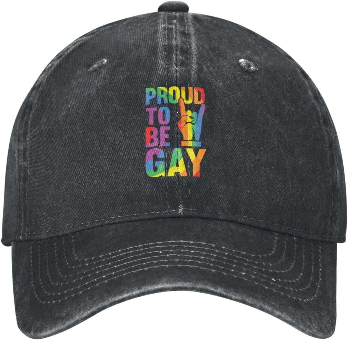 Proud to Be Gay Washed Denim Baseball Cap for Women Men
