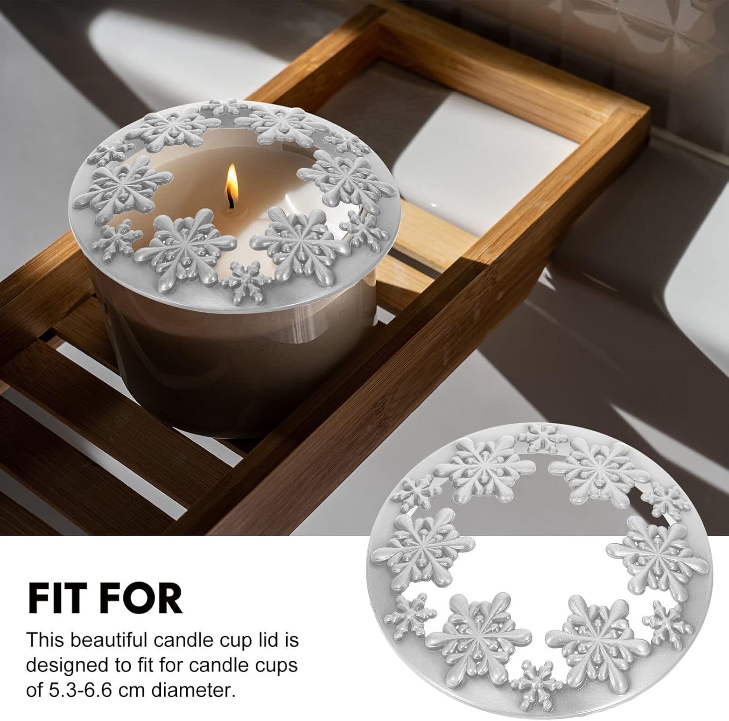 Luxshiny Snowflake Candle Cover with Lid