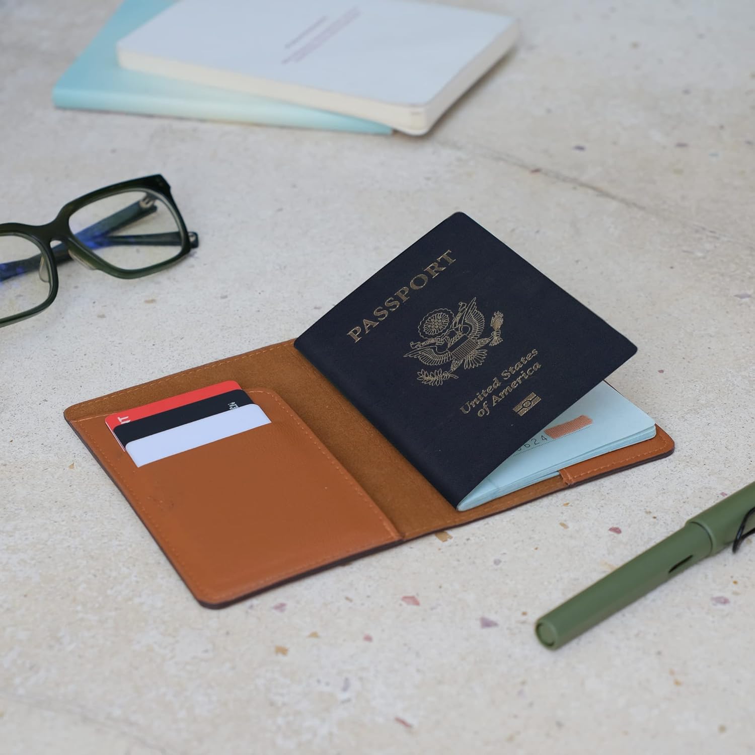 Kids Personalized Leather Passport Holder - Travel Gift