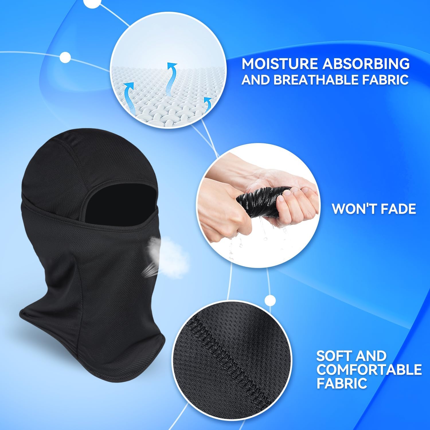 3 Pack Balaclava Ski Masks - UPF 50 Windproof Winter Face Cover