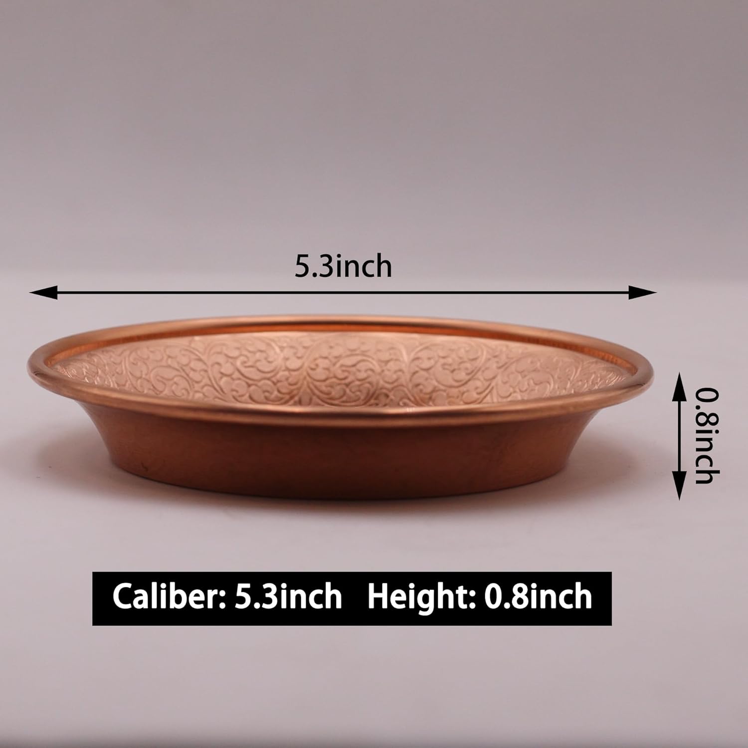 Copper Offering Bowl - Tree of Life Carving Decorative Plate