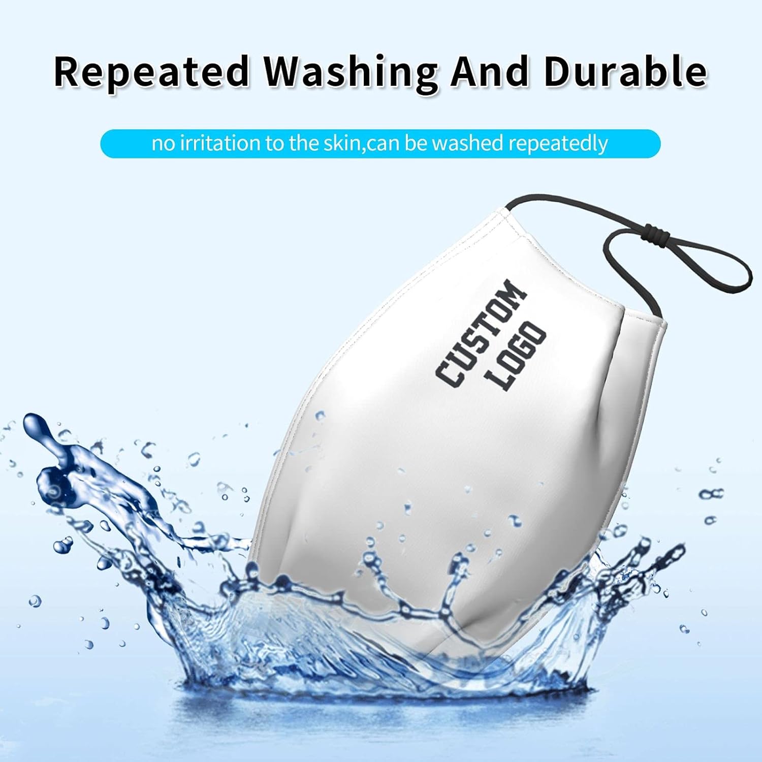 Custom Face Mask with Photo Text Logo Adjustable Reusable Cloth Cover