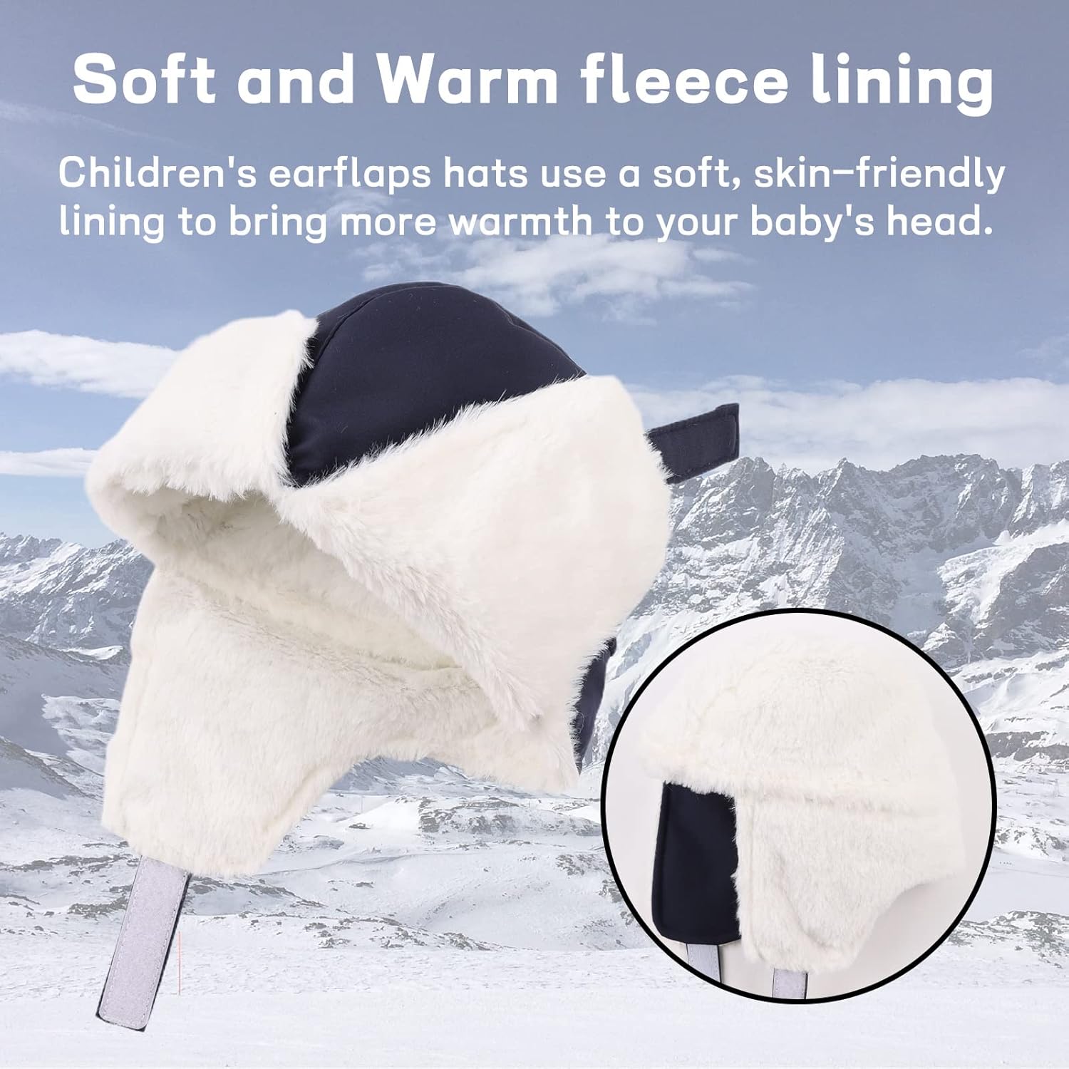 JANGANNSA Winter Baby Beanie Fleece Lined Trapper Hat