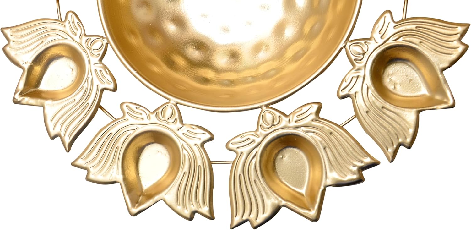 Handcrafted Brass Lotus Diya Urli 12 Inch Decorative Bowl