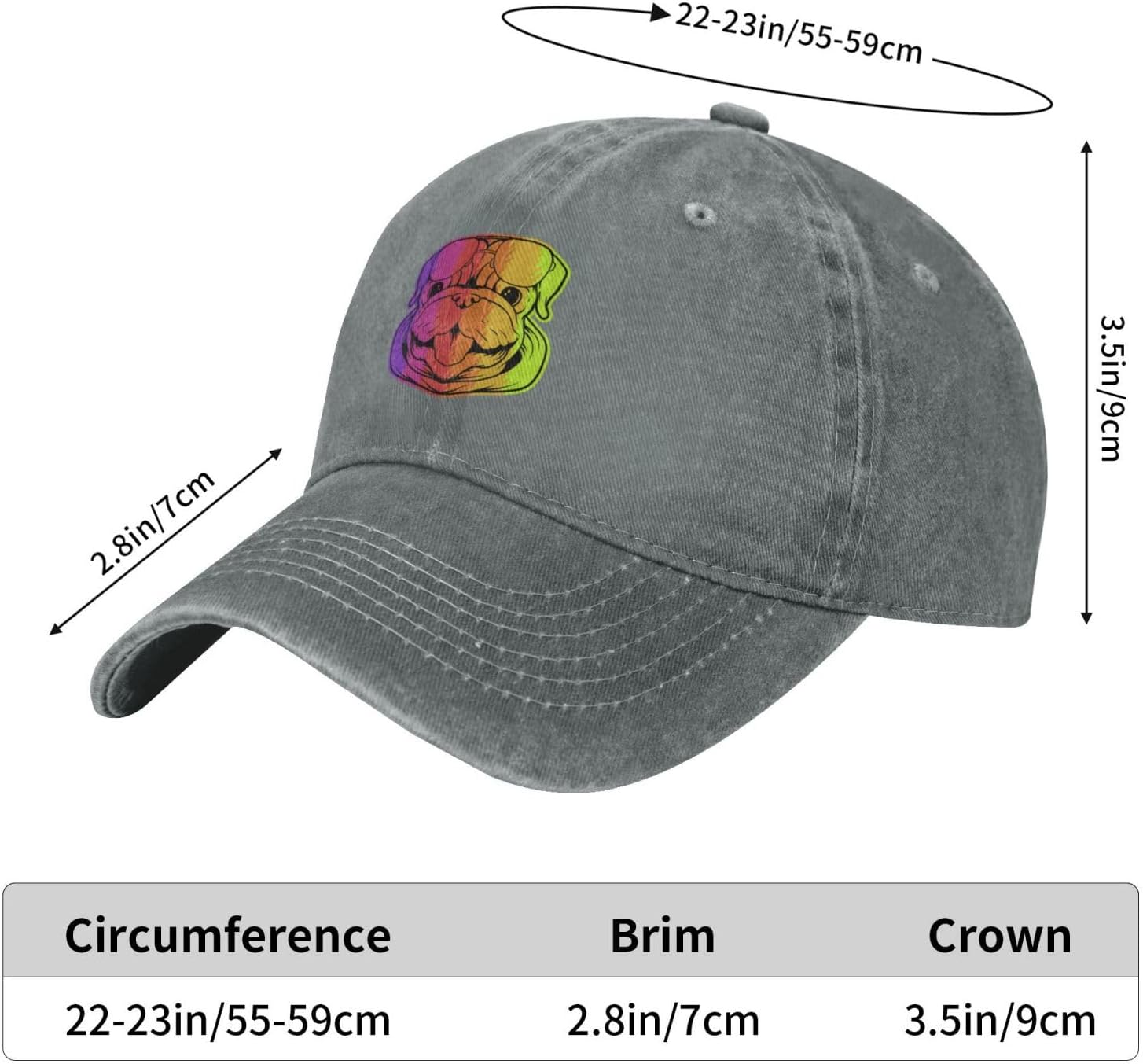 Colorful Dog Baseball Cap for Women Men