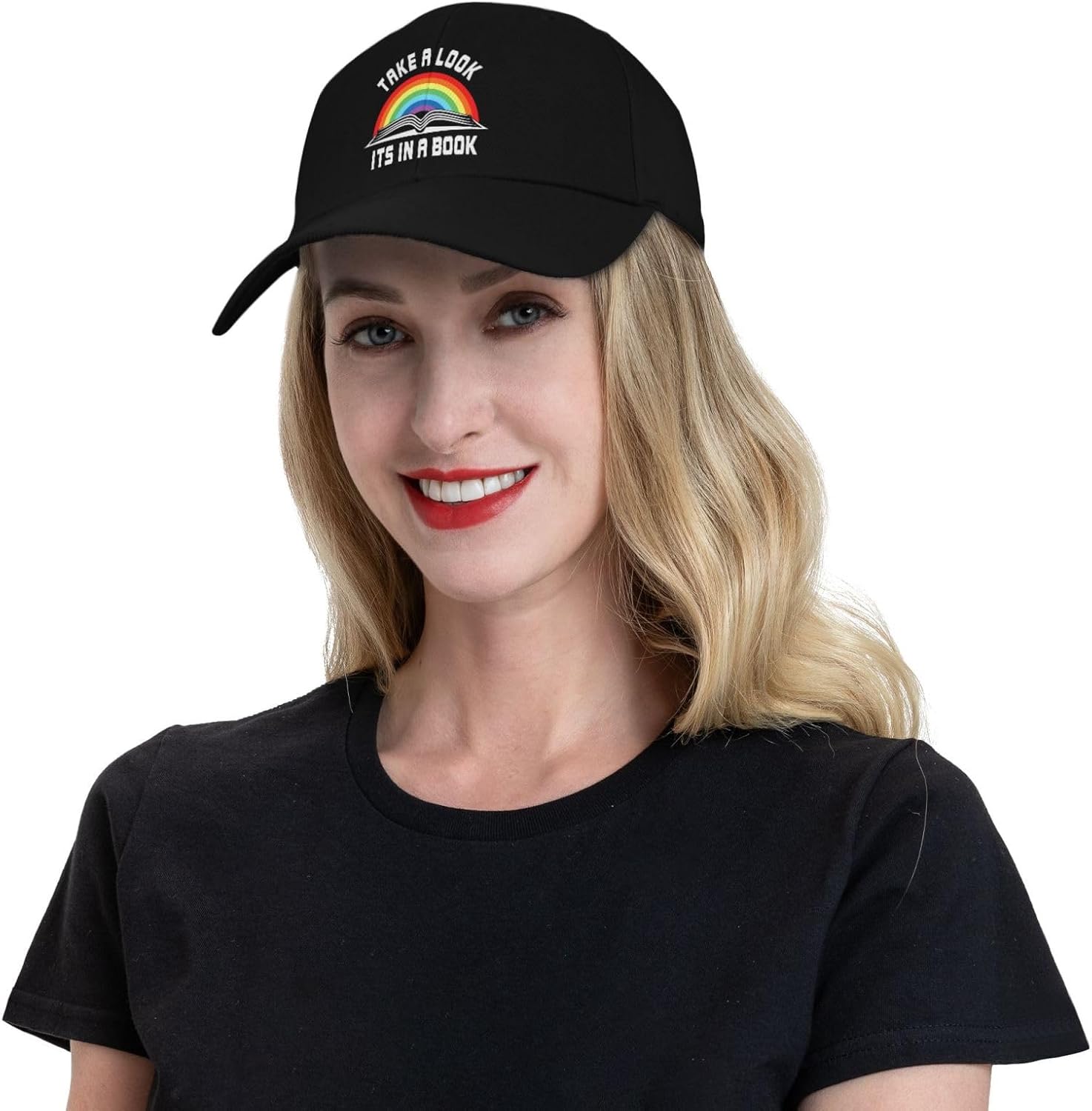 Take A Look Its in A Book Curved Brim Snapback Cap