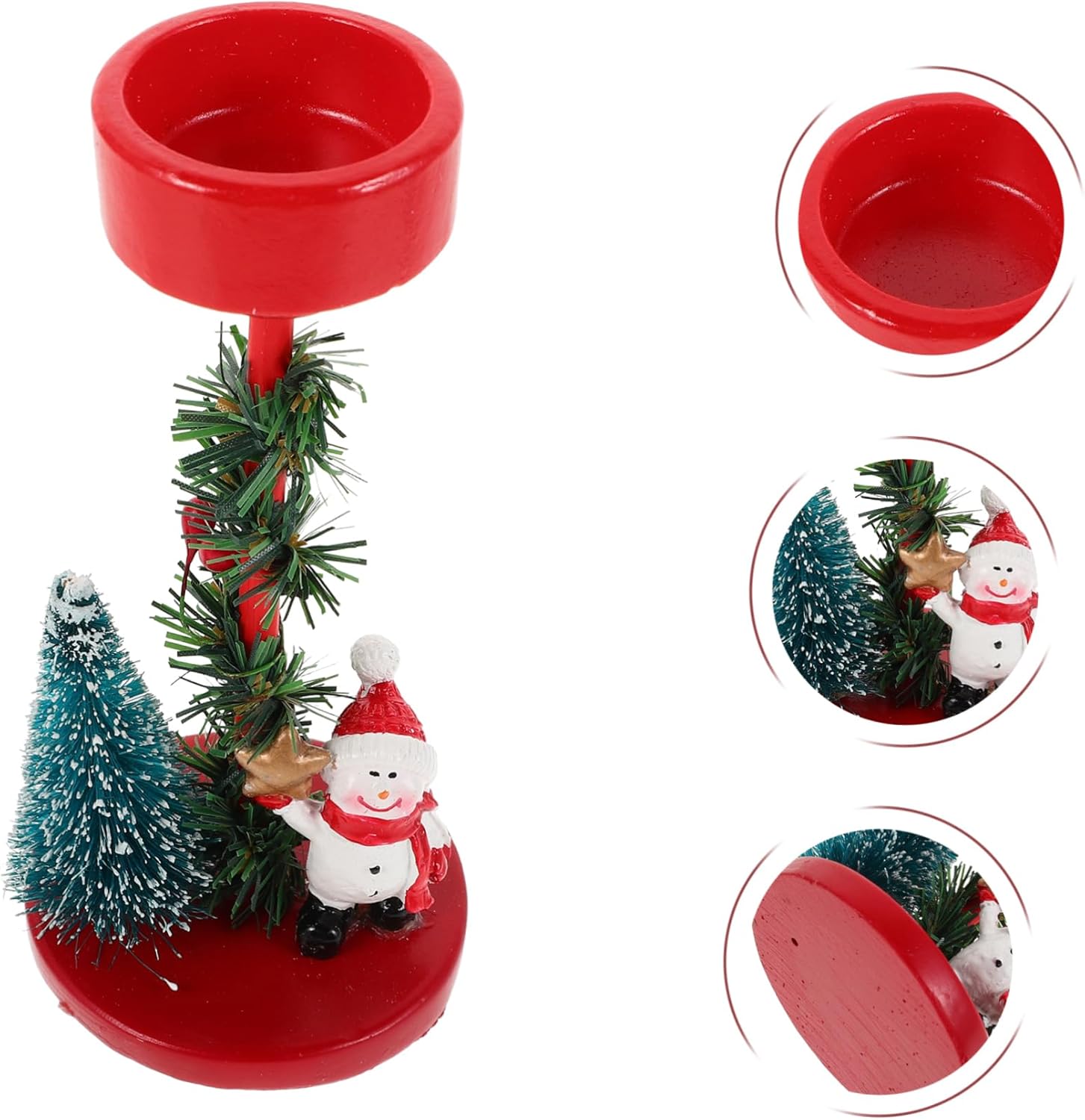 Gatuida Christmas Snowman Candle Holder Resin Statue 1