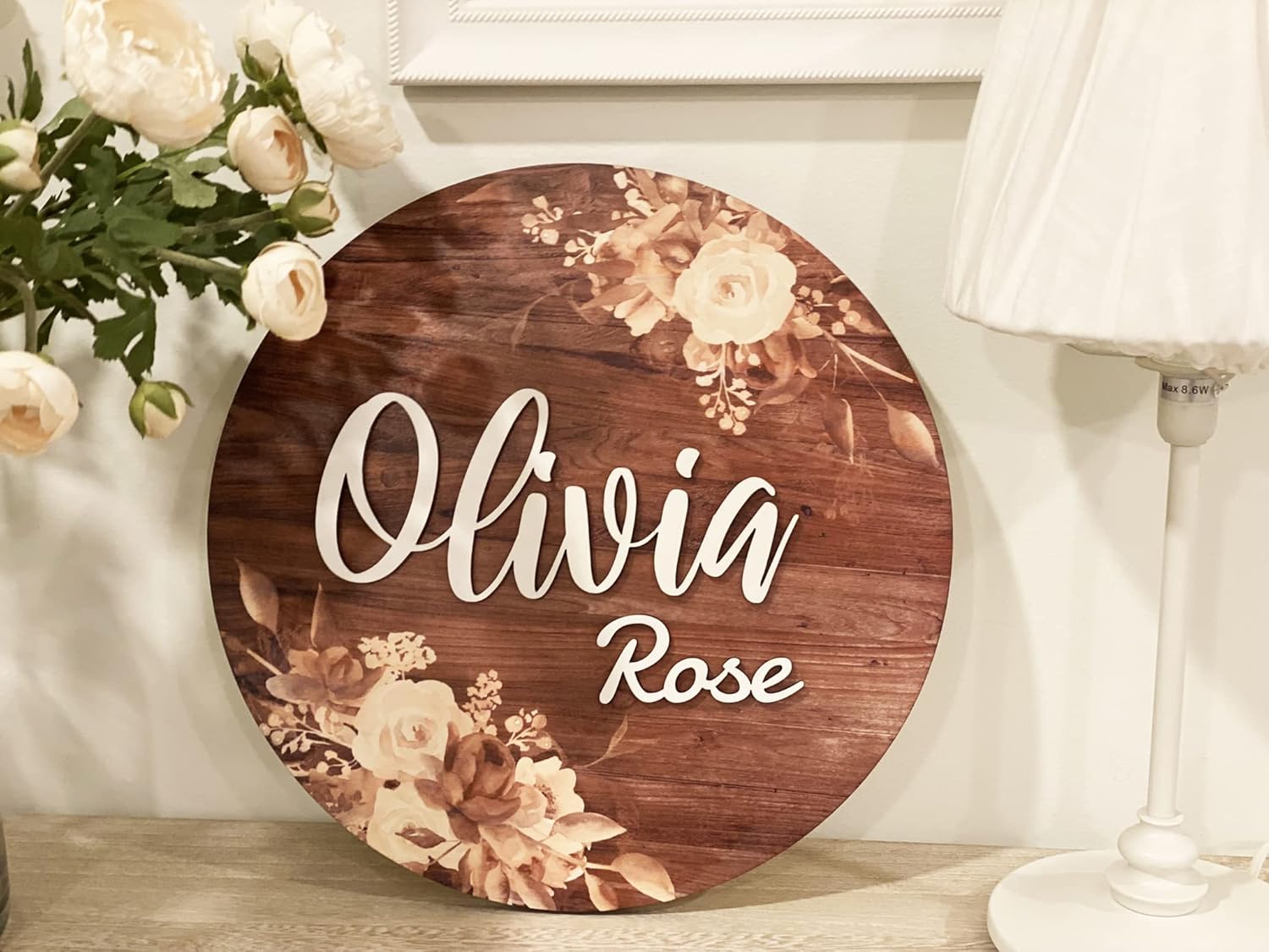 BEGENUINESTORE Personalized Custom Wood Name Sign for Baby Girl