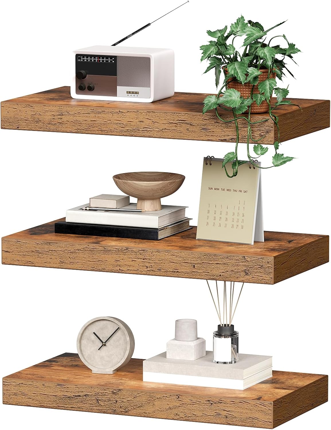 RALGEND Floating Shelves Set of 3 with Invisible Brackets